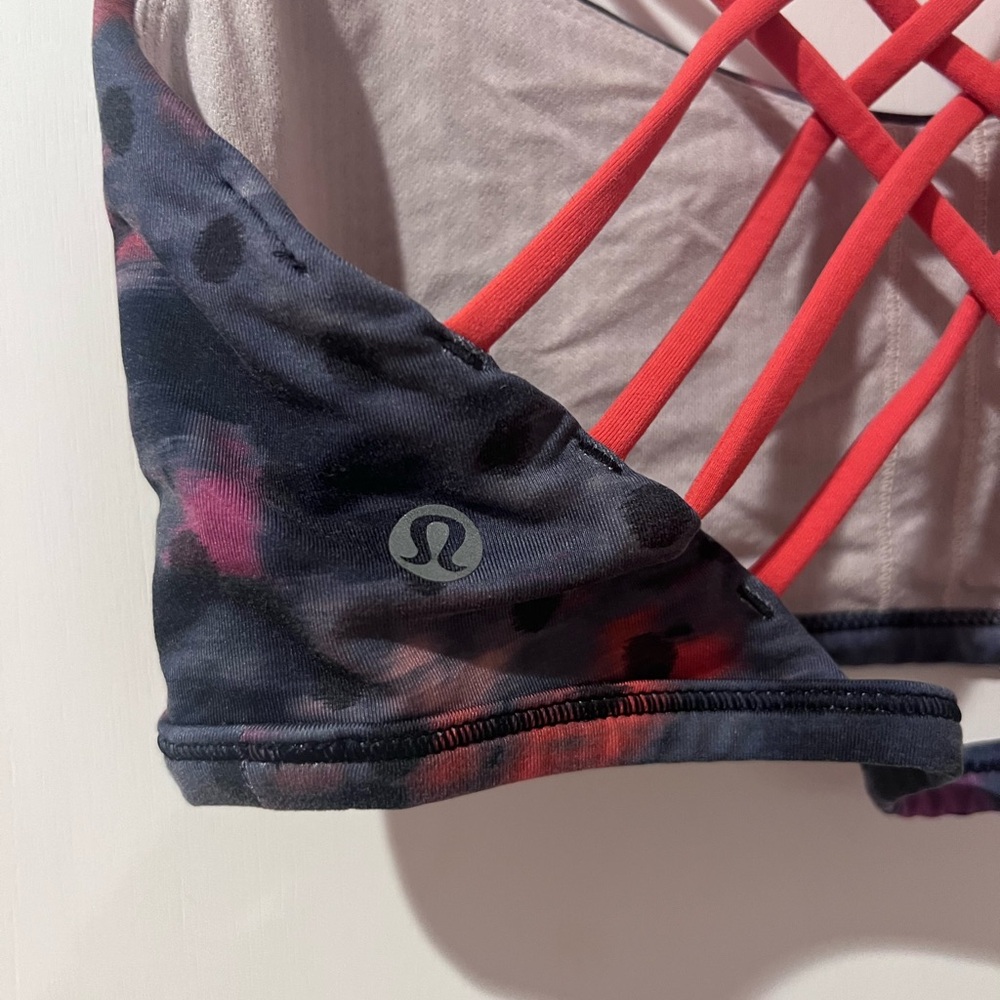 Lululemon Free To Be Wild Bra Windy Blooms Regal Plum Multi / Alarming Size 10 - Picture 5 of 6